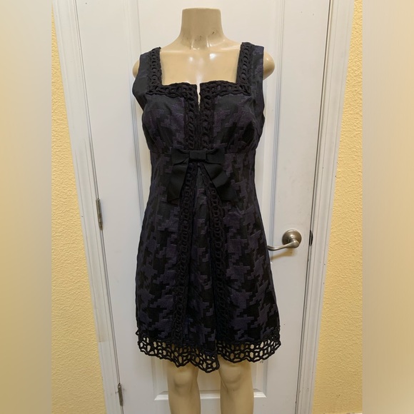 Anna Sui For Target Size 13 Sleeveless Houndstooth Jacquard Pattern Dress - Picture 3 of 10